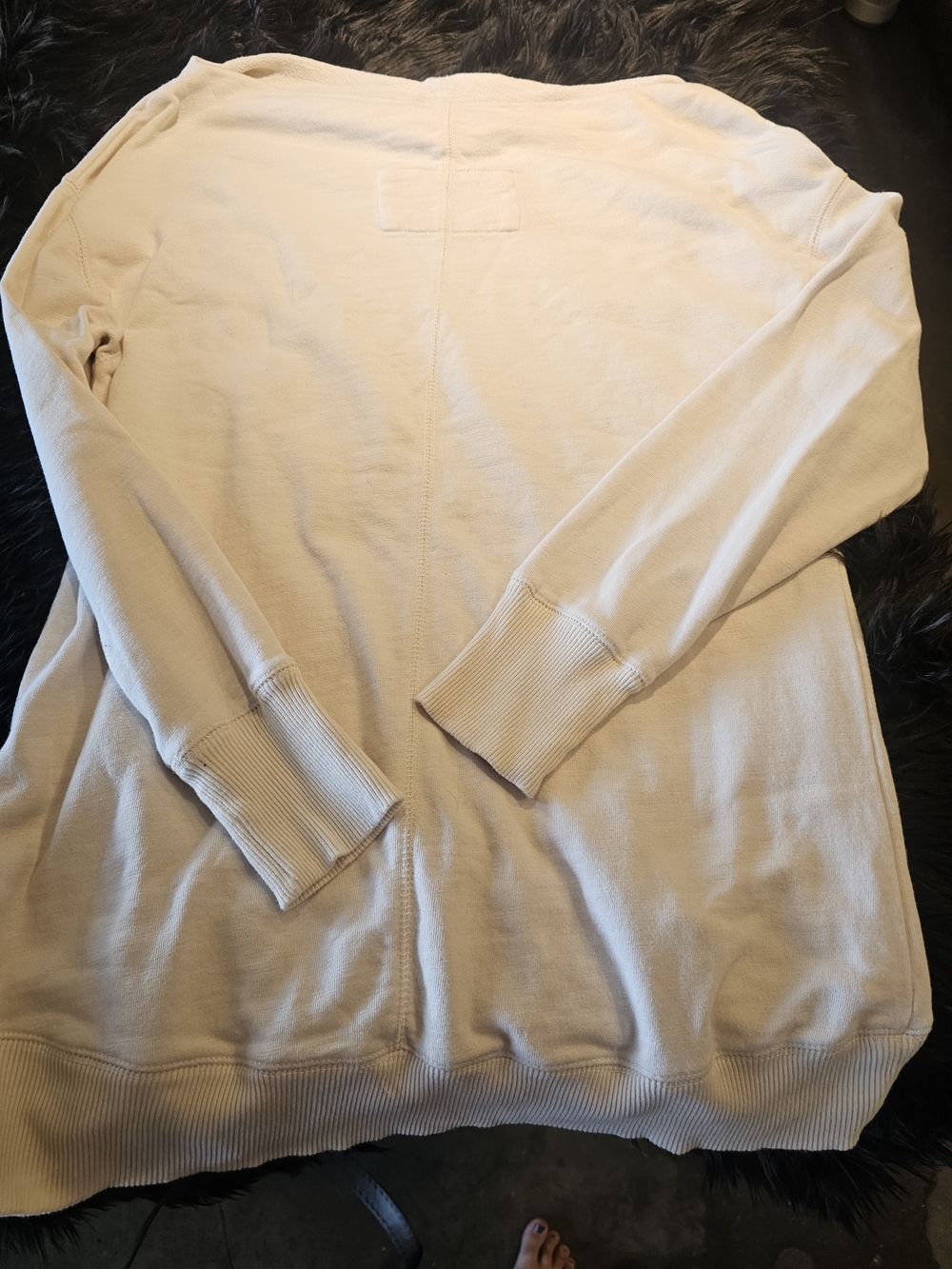 Pilcro Cream Off-Shoulder Lightweight Sweatshirt - Picture 2 of 3
